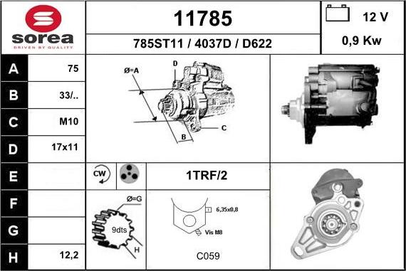 EAI 11785 - Motorino d'avviamento autozon.pro