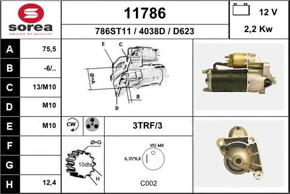 EAI 11786 - Motorino d'avviamento autozon.pro