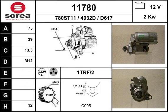 EAI 11780 - Motorino d'avviamento autozon.pro