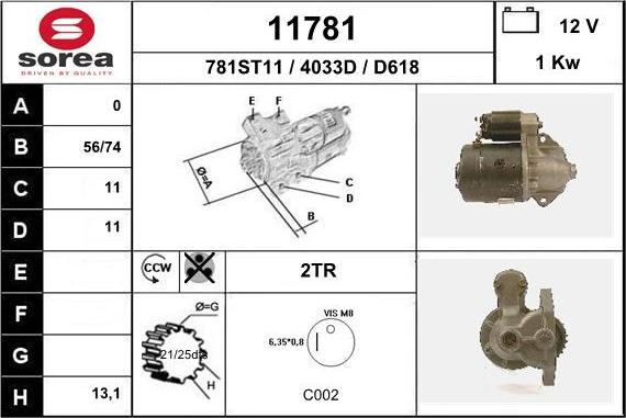 EAI 11781 - Motorino d'avviamento autozon.pro