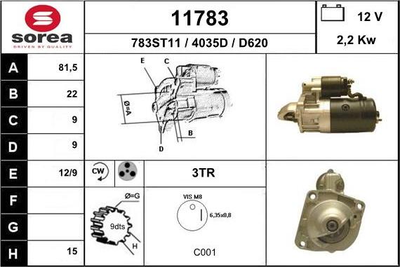 EAI 11783 - Motorino d'avviamento autozon.pro