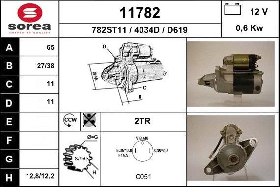 EAI 11782 - Motorino d'avviamento autozon.pro