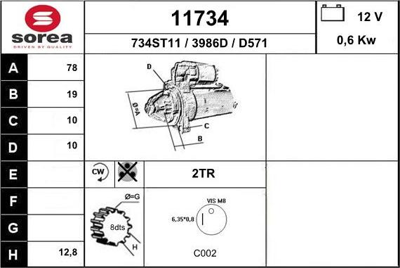 EAI 11734 - Motorino d'avviamento autozon.pro