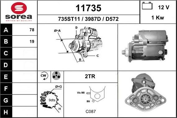 EAI 11735 - Motorino d'avviamento autozon.pro