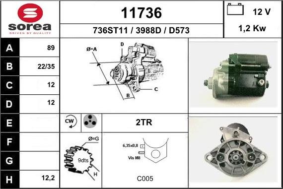 EAI 11736 - Motorino d'avviamento autozon.pro