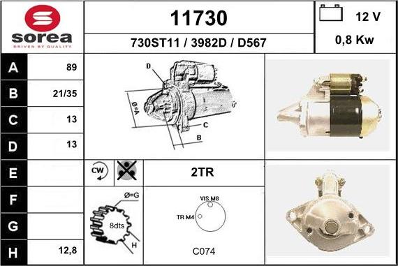 EAI 11730 - Motorino d'avviamento autozon.pro