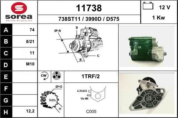 EAI 11738 - Motorino d'avviamento autozon.pro