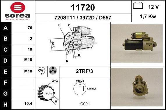 EAI 11720 - Motorino d'avviamento autozon.pro