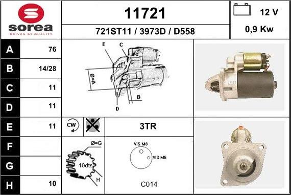 EAI 11721 - Motorino d'avviamento autozon.pro