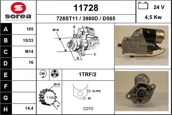 EAI 11728 - Motorino d'avviamento autozon.pro