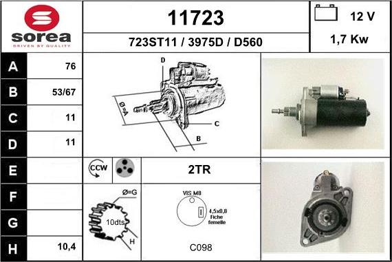 EAI 11723 - Motorino d'avviamento autozon.pro