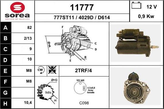 EAI 11777 - Motorino d'avviamento autozon.pro