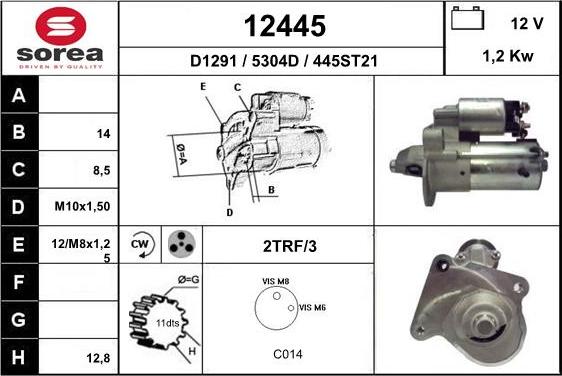 EAI 12445 - Motorino d'avviamento autozon.pro