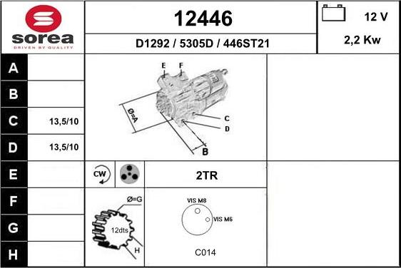 EAI 12446 - Motorino d'avviamento autozon.pro