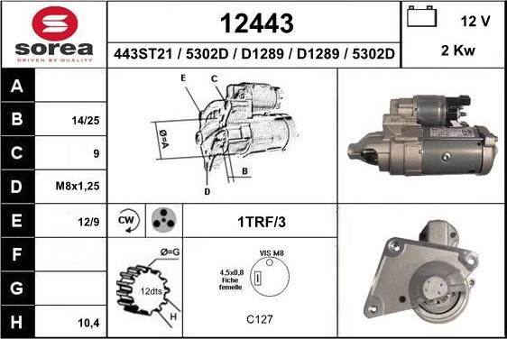 EAI 12443 - Motorino d'avviamento autozon.pro