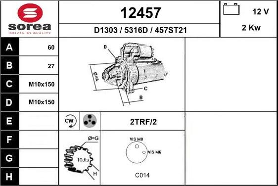 EAI 12457 - Motorino d'avviamento autozon.pro