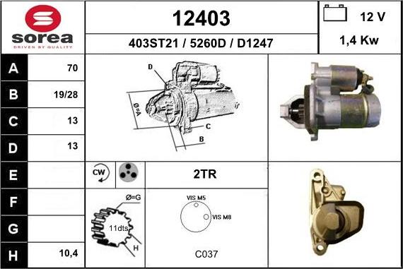 EAI 12403 - Motorino d'avviamento autozon.pro