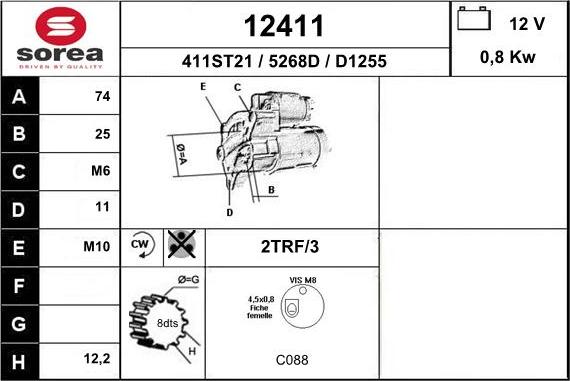 EAI 12411 - Motorino d'avviamento autozon.pro