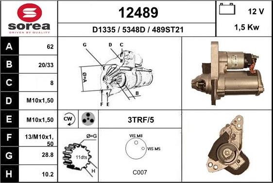 EAI 12489 - Motorino d'avviamento autozon.pro