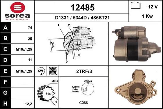 EAI 12485 - Motorino d'avviamento autozon.pro