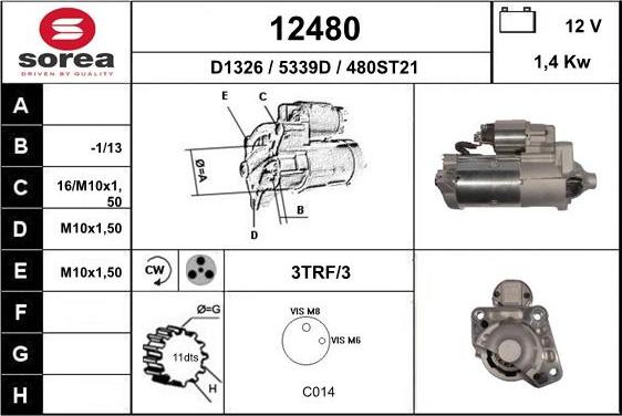 EAI 12480 - Motorino d'avviamento autozon.pro