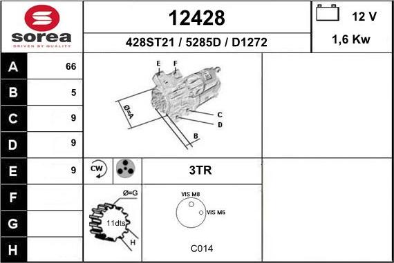 EAI 12428 - Motorino d'avviamento autozon.pro