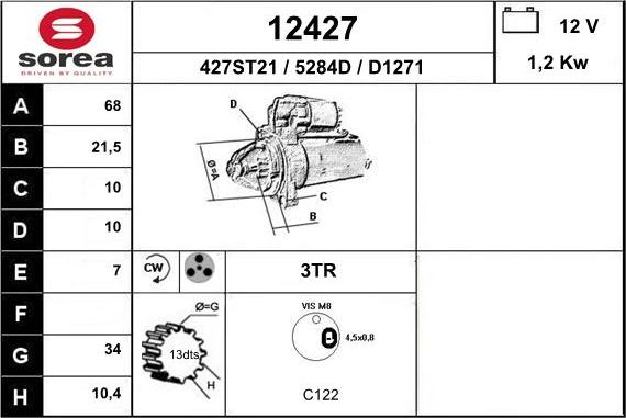 EAI 12427 - Motorino d'avviamento autozon.pro