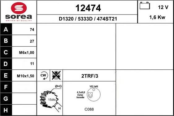 EAI 12474 - Motorino d'avviamento autozon.pro