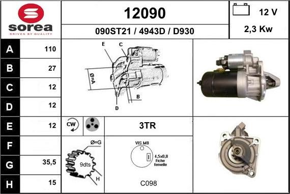 EAI 12090 - Motorino d'avviamento autozon.pro