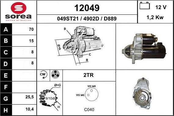 EAI 12049 - Motorino d'avviamento autozon.pro