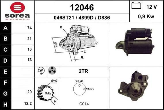 EAI 12046 - Motorino d'avviamento autozon.pro