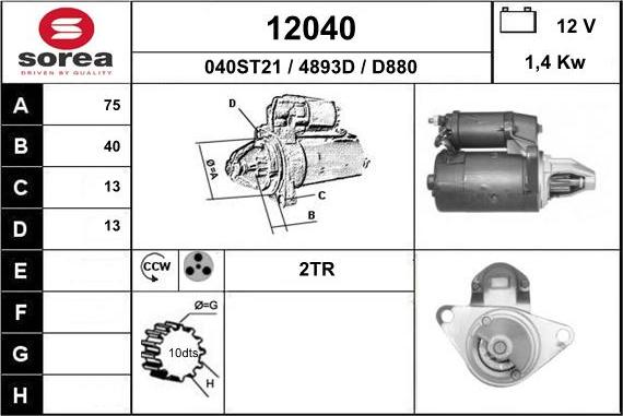 EAI 12040 - Motorino d'avviamento autozon.pro