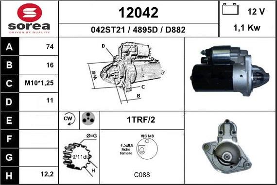 EAI 12042 - Motorino d'avviamento autozon.pro