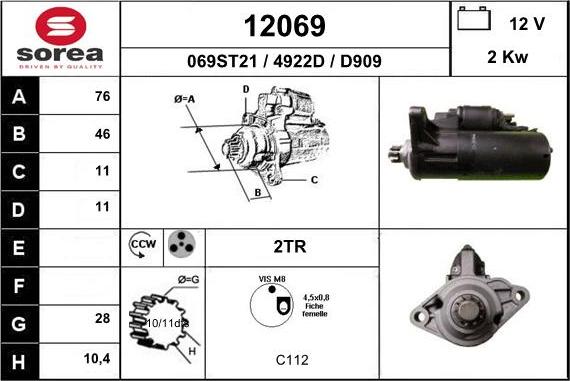 EAI 12069 - Motorino d'avviamento autozon.pro