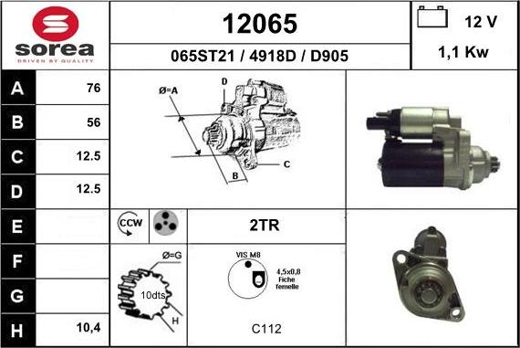 EAI 12065 - Motorino d'avviamento autozon.pro