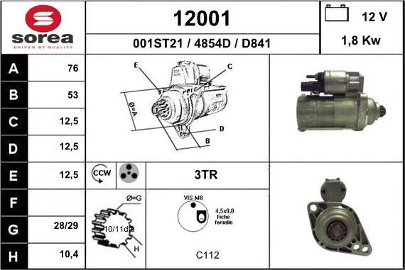 EAI 12001 - Motorino d'avviamento autozon.pro