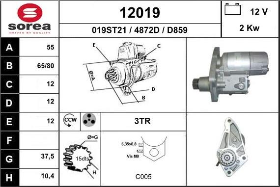 EAI 12019 - Motorino d'avviamento autozon.pro