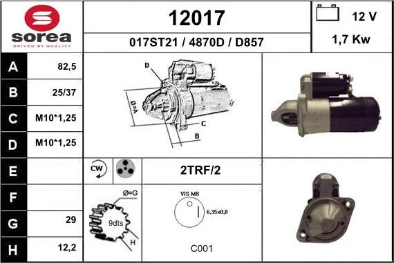 EAI 12017 - Motorino d'avviamento autozon.pro