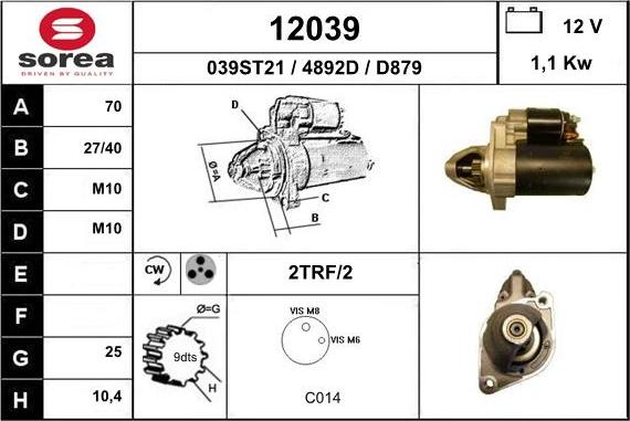 EAI 12039 - Motorino d'avviamento autozon.pro