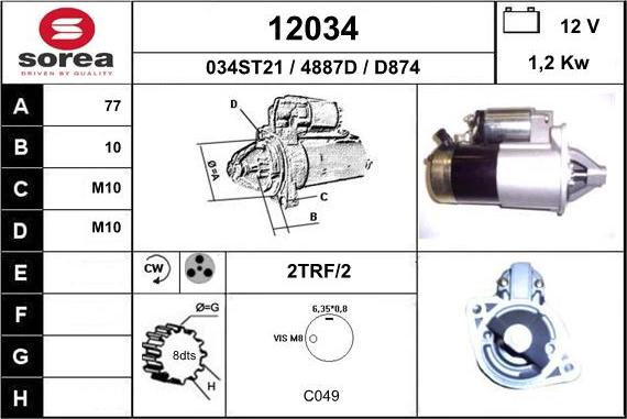 EAI 12034 - Motorino d'avviamento autozon.pro