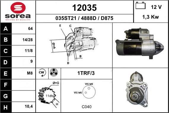 EAI 12035 - Motorino d'avviamento autozon.pro