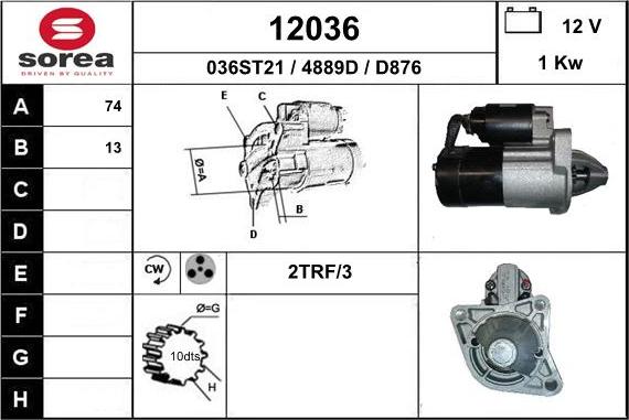 EAI 12036 - Motorino d'avviamento autozon.pro