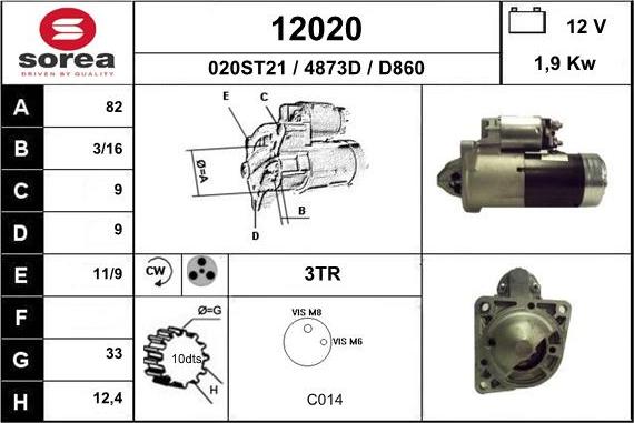 EAI 12020 - Motorino d'avviamento autozon.pro