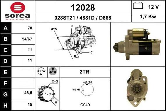 EAI 12028 - Motorino d'avviamento autozon.pro