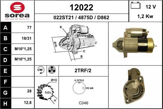 EAI 12022 - Motorino d'avviamento autozon.pro