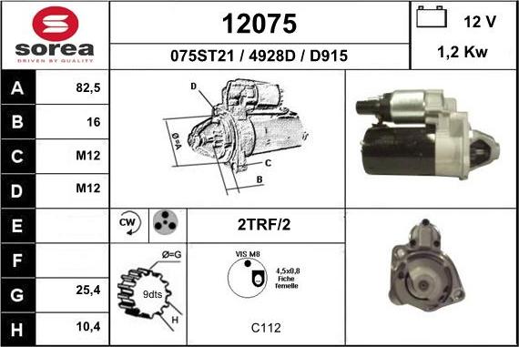 EAI 12075 - Motorino d'avviamento autozon.pro