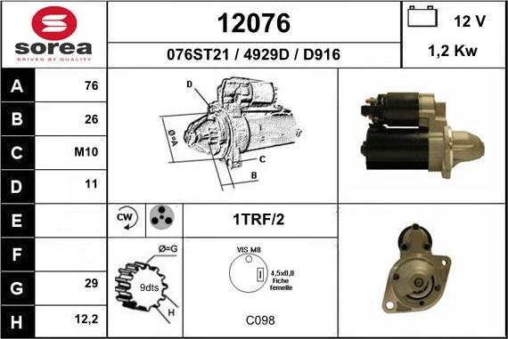 EAI 12076 - Motorino d'avviamento autozon.pro