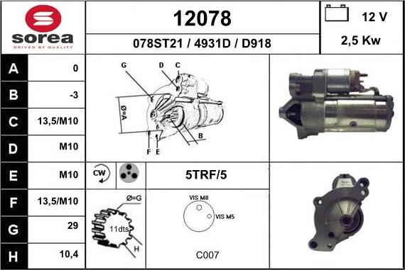 EAI 12078 - Motorino d'avviamento autozon.pro