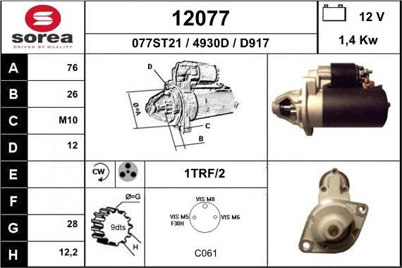 EAI 12077 - Motorino d'avviamento autozon.pro