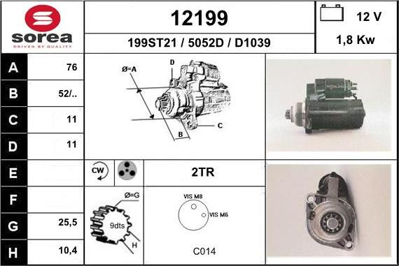 EAI 12199 - Motorino d'avviamento autozon.pro